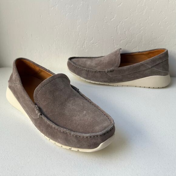 Olukai Ka\'a Suede Loafers Men\'s 9 Gray Drop-In Heel Minimalist Old Money NEW main image 12